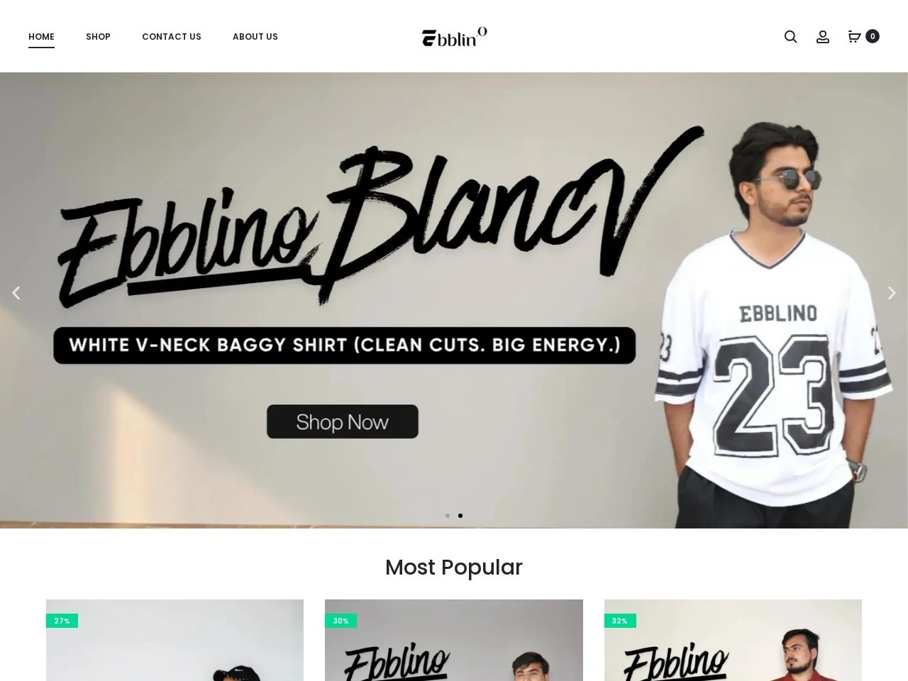 Ebblino live website homepage